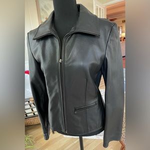 Kenneth Cole black James Dean leather jacket size S